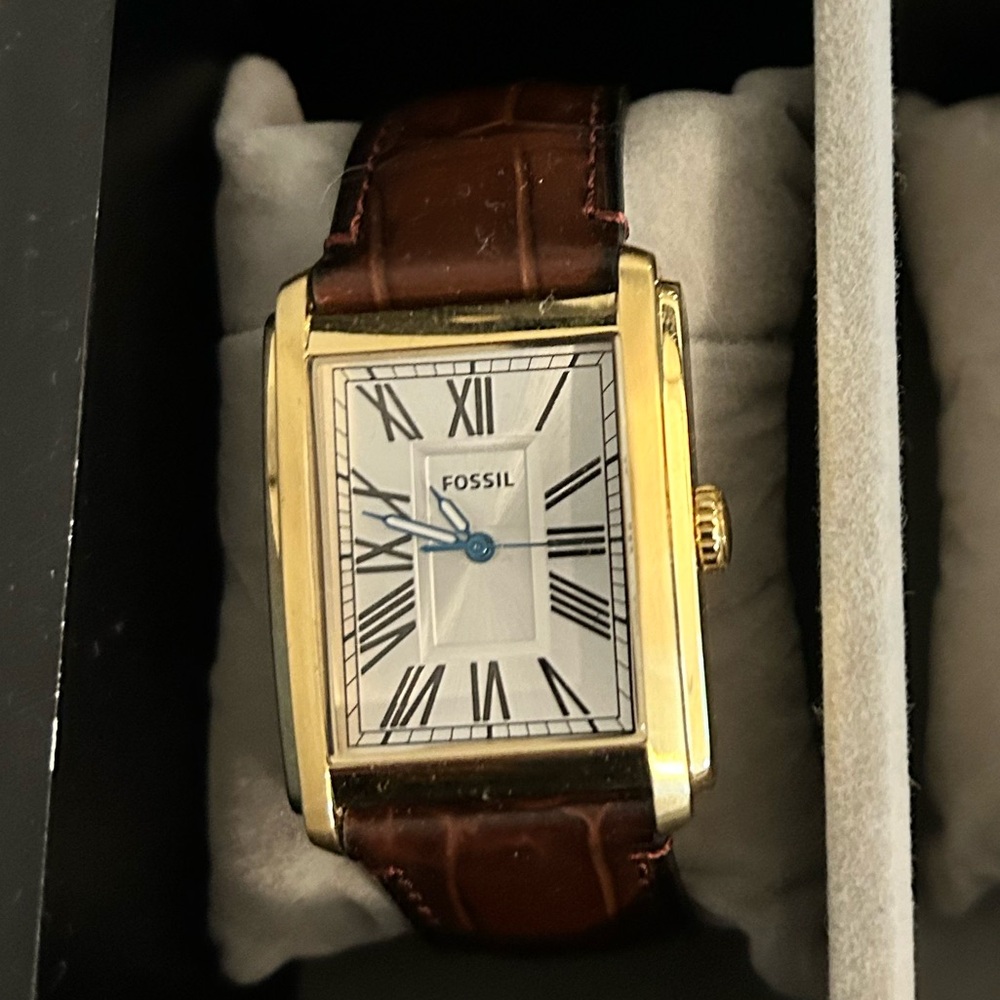 Fossil Gold and Brown Leather Watch